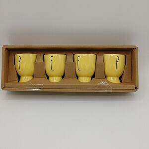 Rae Dunn Yellow "Peeps" Egg Cups (set of 4)
